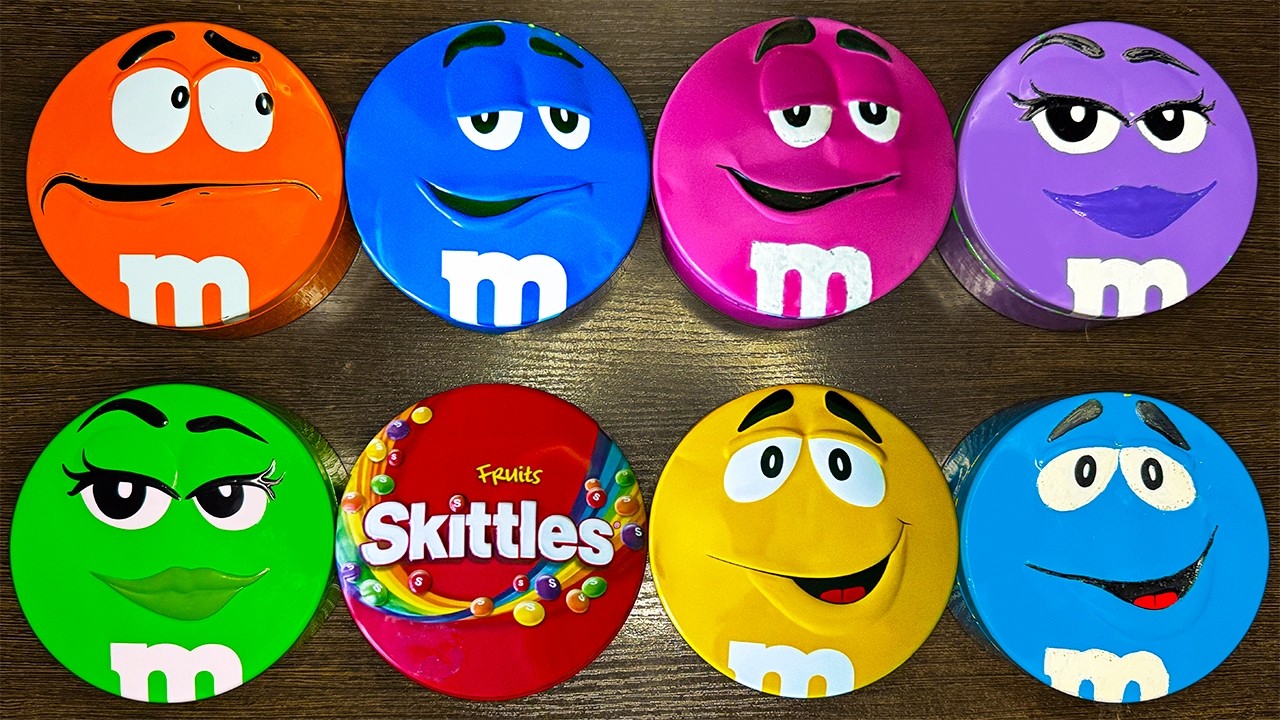 Satisfying Video | ASMR Unpacking Funny Containers Full of Radiant Skittles and Yummy M&M'S Candy