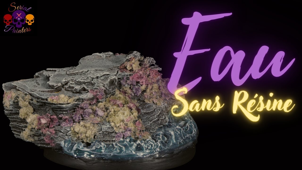 SOCLE VAGUE : COMMENT FAIRE DE L'EAU SANS RESINE -TUTO FACILE  [FR]
