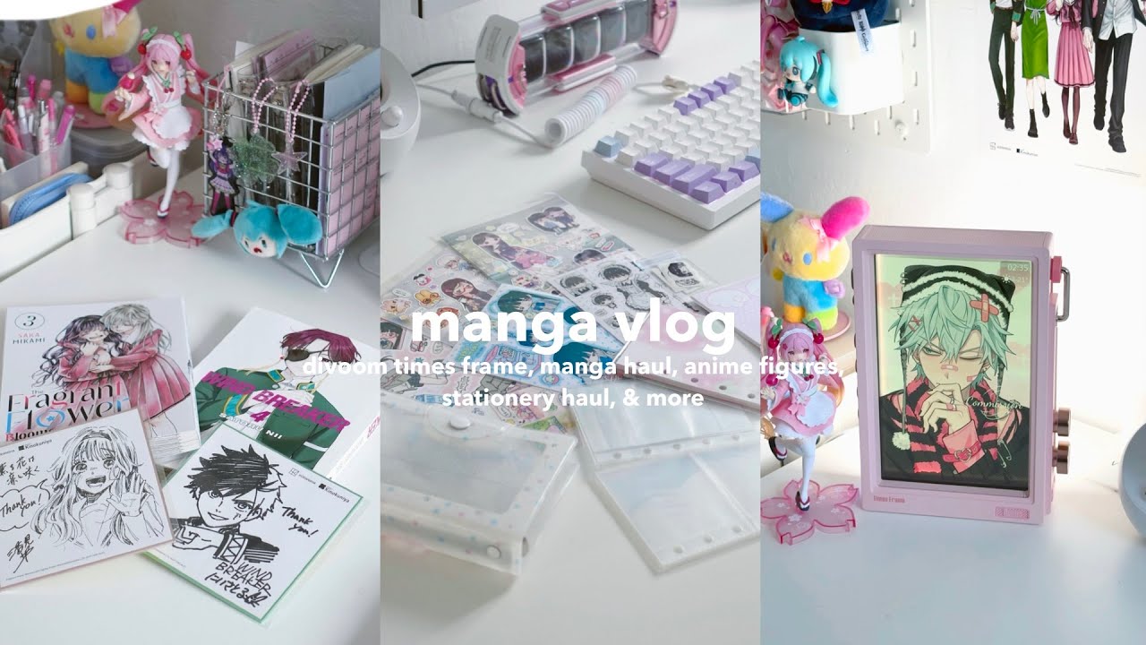 manga vlog 💌 | divoom times frame, manga haul, anime figures, stationery haul, & more