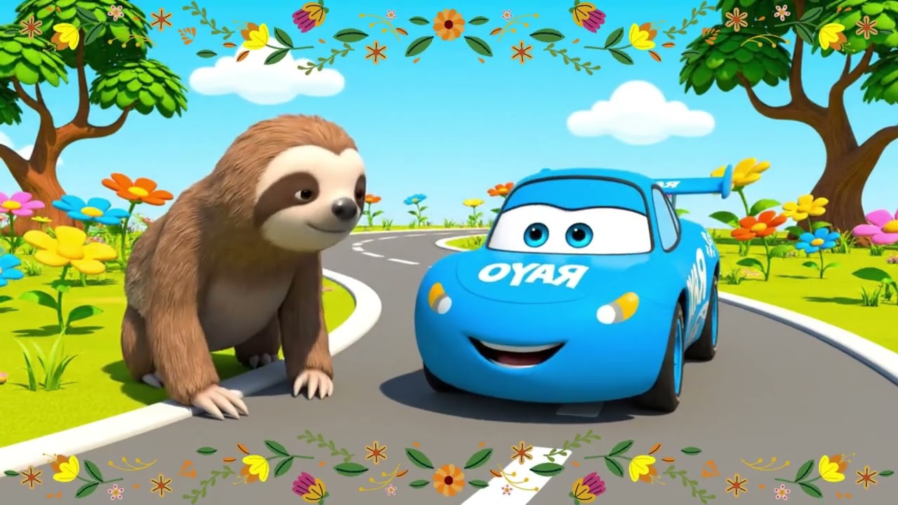 Rayo vs Perezoso 🚗🦥 Canción Infantil para Niños y Bebés | Aventura de Carros