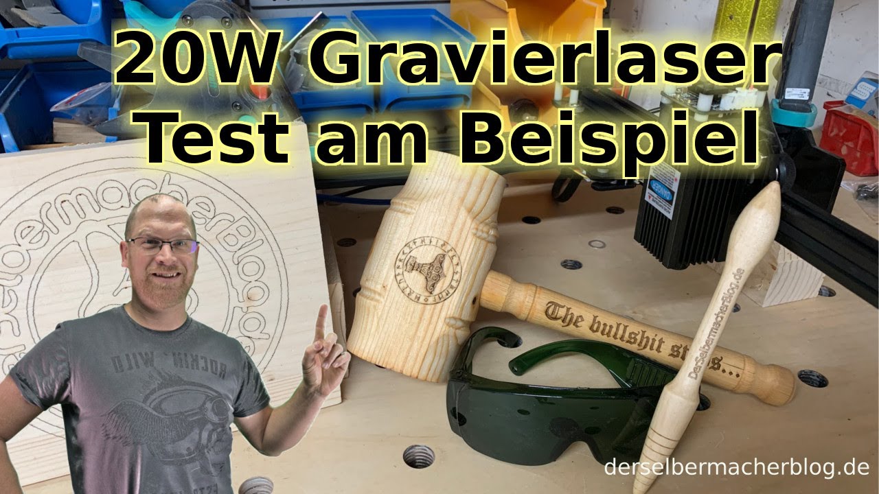 Laser Gravierer, 20W Gravierlaser - Test am Beispiel (Vigo Engraver, Kkmoon Laser, 20Watt)