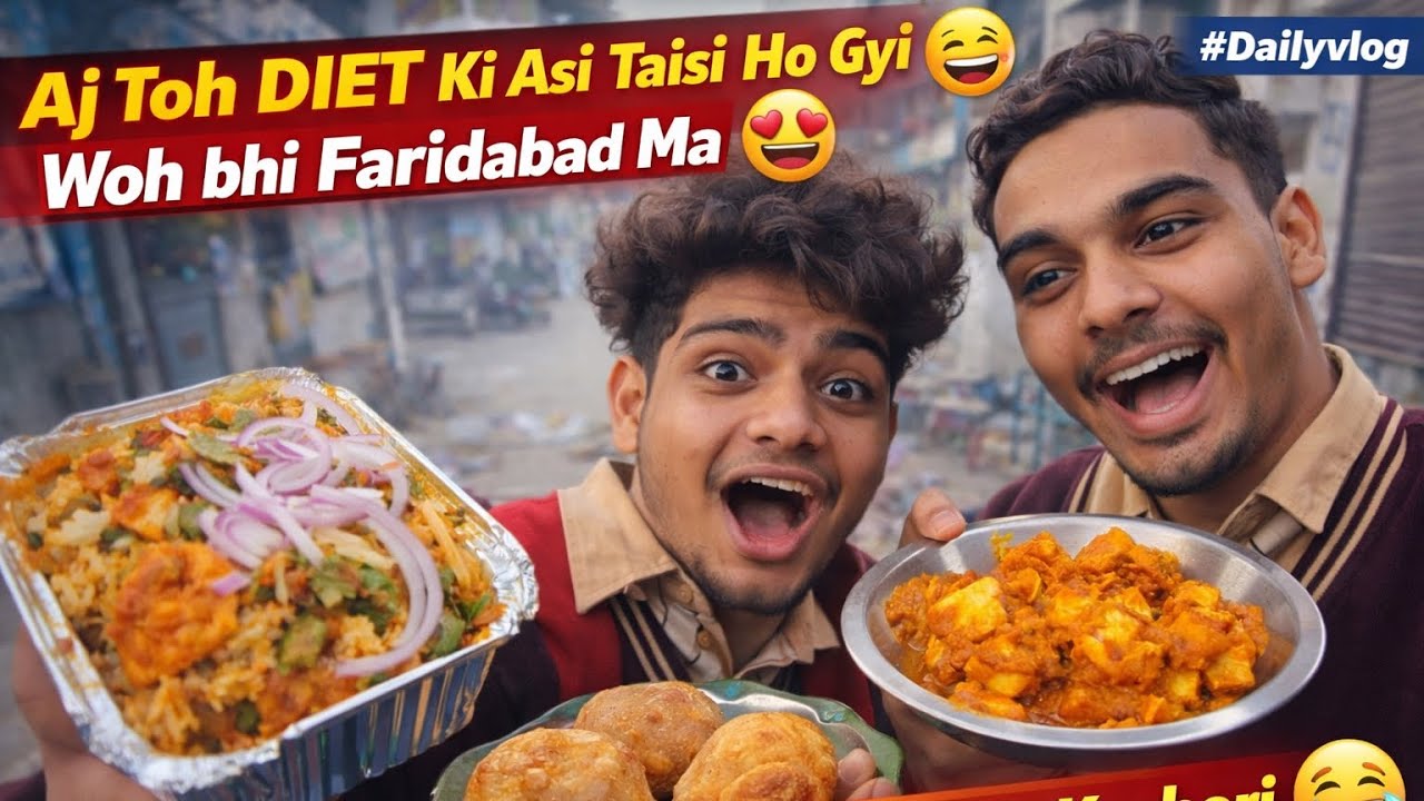 Diet start karni thi… lekin Faridabad ne phir test le liya 😍😂Veg Biryani, Paneer & Kachori = Diet 