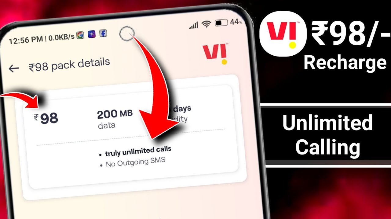 Vi 98 Plan Details | Vi Ka Sabse Sasta Plan | Vi Ka Only Calling Plan | 98 Vi Recharge