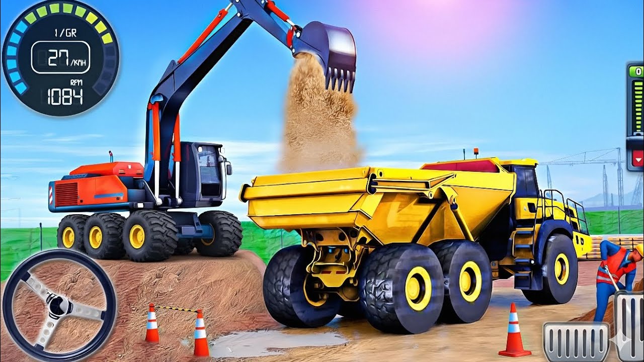 Road Builder Excavator Truck Simulator 🚧 | Real City Construction Game 3D | Android Gameplay