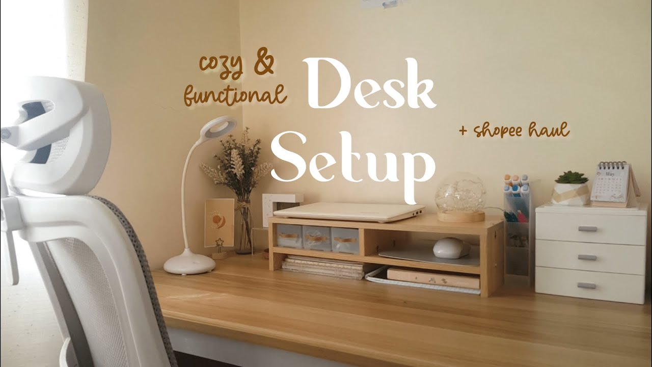 Cozy & Functional Desk Setup + shopee finds