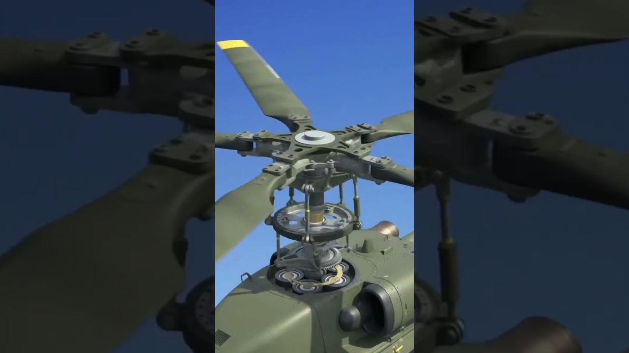 Advanced Coaxial Helicopter Rotor Hub Assembly with Exposed Turboshaft Engines #ai #automobile