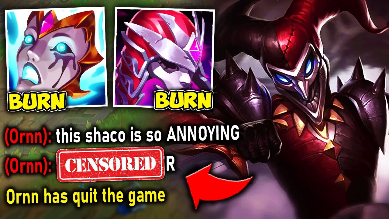 I COPIED PINK WARD'S SHACO TOP BUILD AND MADE ORNN RAGE QUIT - League of Legends