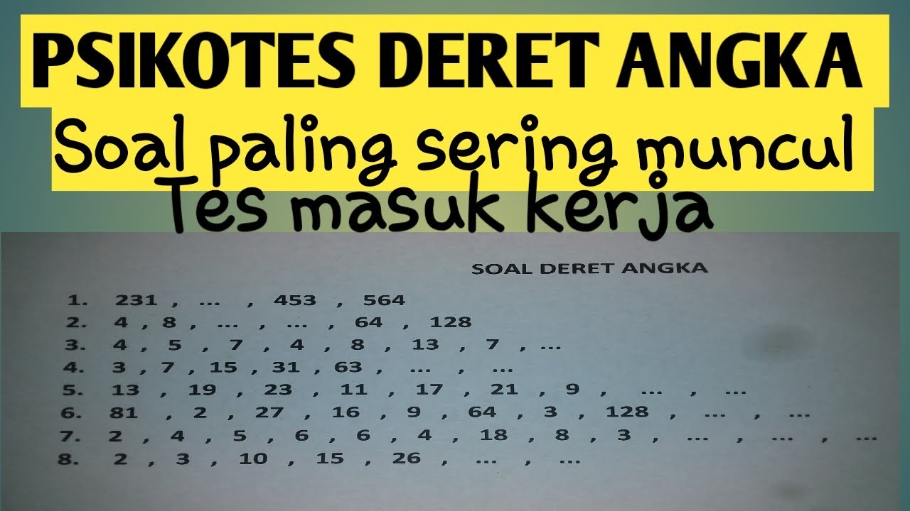 Psikotes Deret Angka