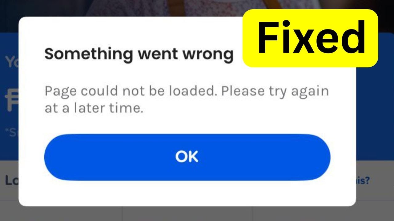 GCash Something Went Wrong Page Could Not Loaded Please Try Again at a Later Time