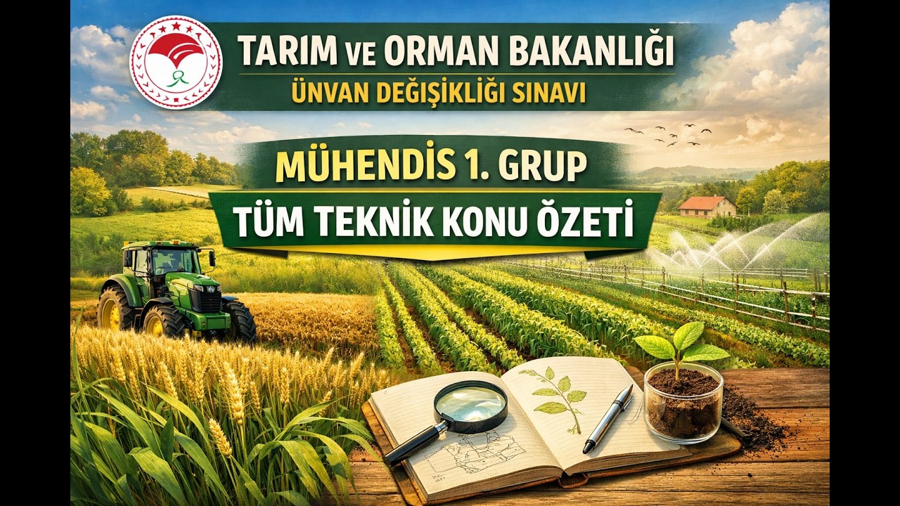 Tarım ve Orman Bakanlığı Ünvan Değişikliği Mühendis 1. Grup Teknik konuların özeti