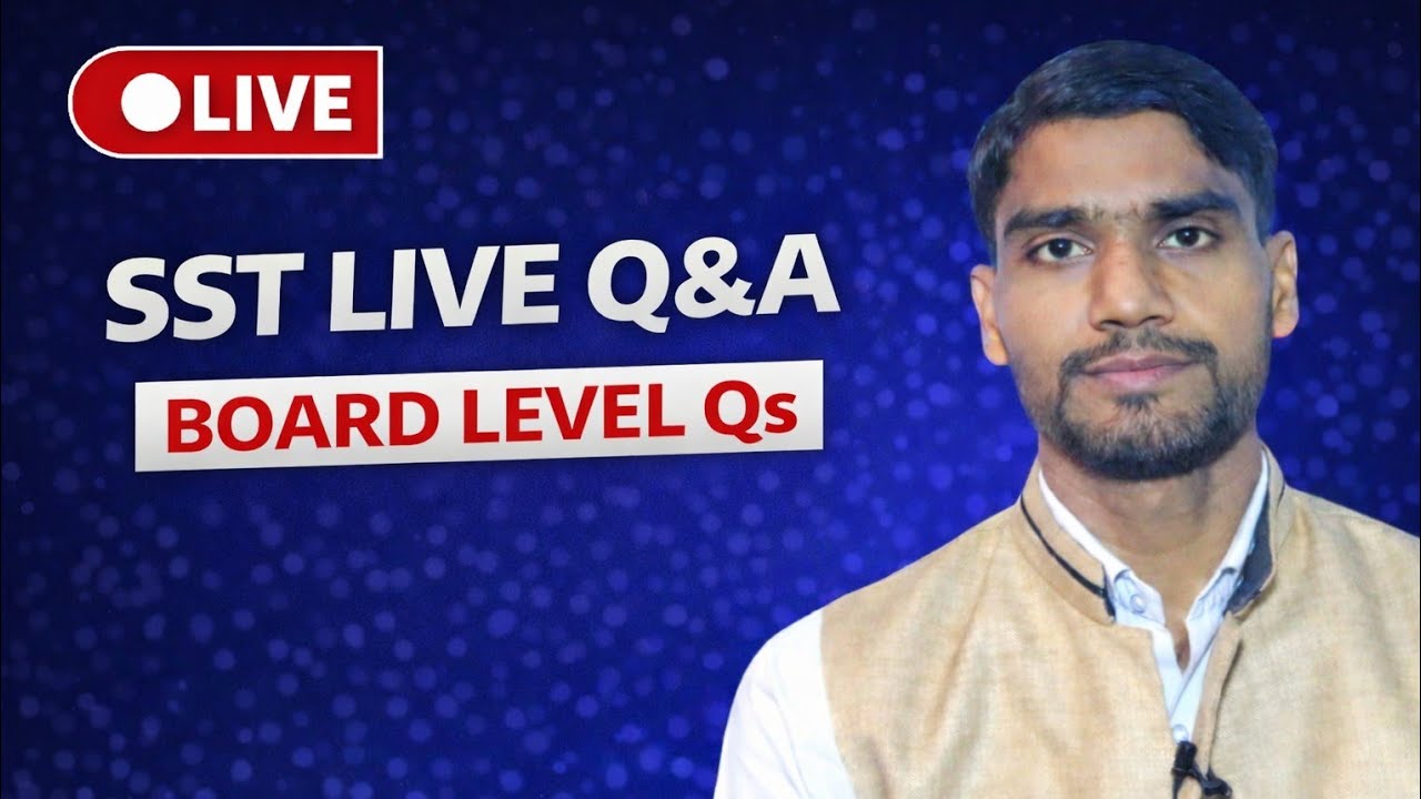 🔴 Class 10 SST Live Q&A | Aaj Board Level Important Questions | Step-by-Step Answers | JD Sir