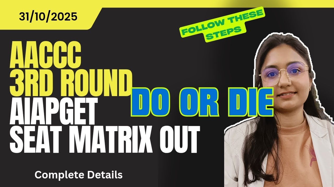 AYUSH PG Counseling 3rd Round Seat Matrix & Fee Structure Explained #aiapget Crucial Updates#doordie