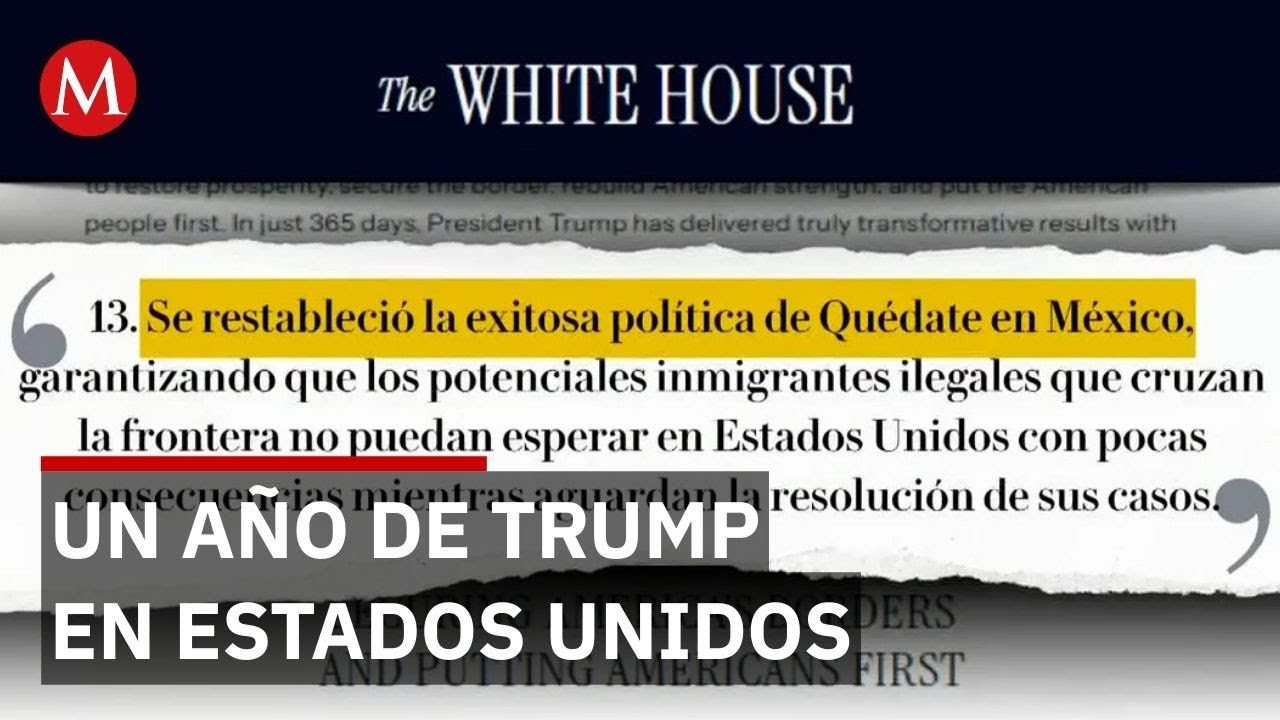 Trump celebra primer a&ntilde;o del segundo mandato en medio del traslado de prisioneros mexicanos a EU