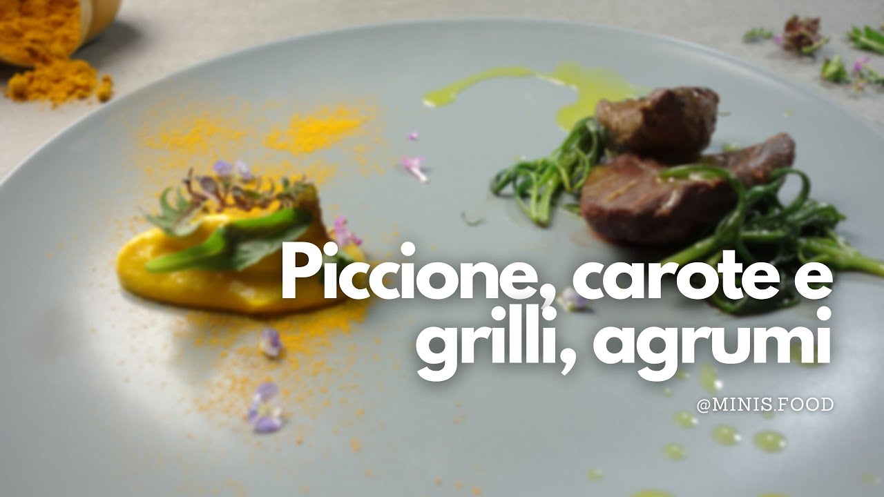 Secondo piatto con insetti - Piccione, carote e grilli, agrumi *