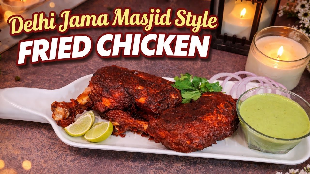 Delhi's fried chicken heaven🍗 - Jama Masjid Style #foryou #easyrecipe #youtubeshorts #trending  