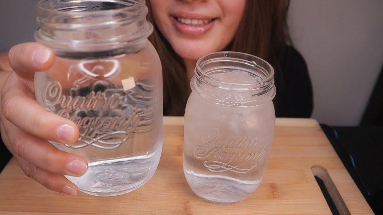 ASMR DRINKING COLD WATER + ICE EATING *NO TALKING*