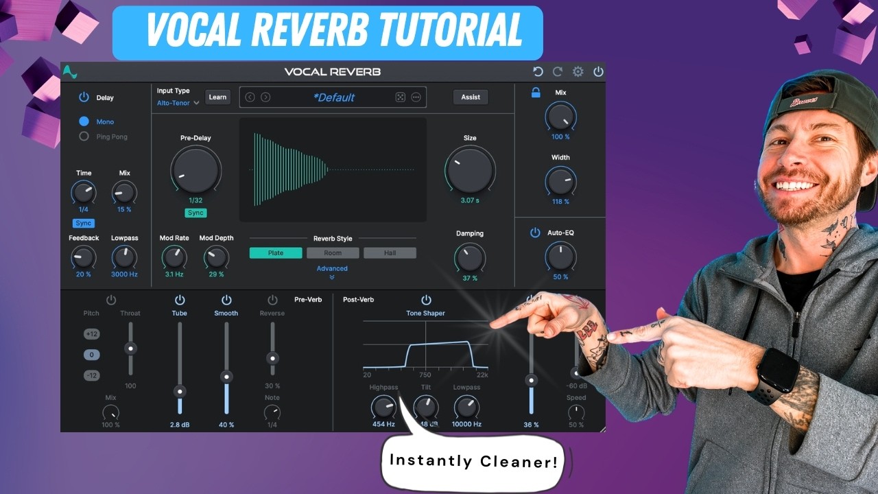 How To Use AutoTune Vocal Reverb - Full Tutorial & Review & How To Mix Reverb & Vocals