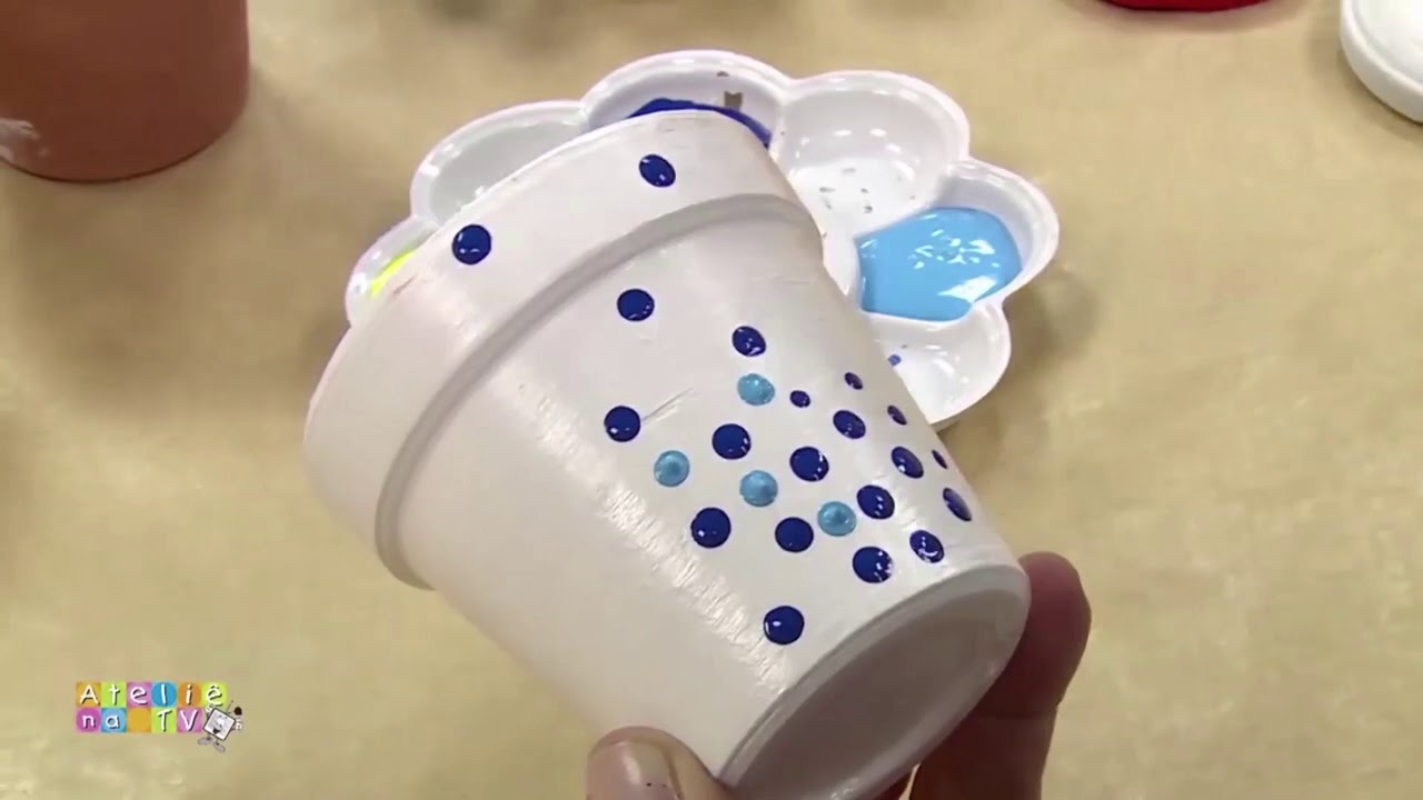 Pintura em Cerâmica - Vaso de Planta