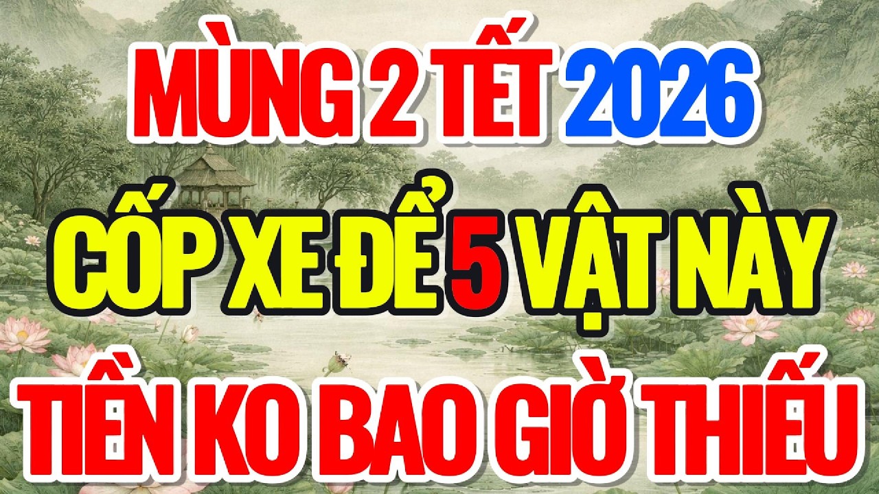 MÙNG 2 TẾT 2026,  ĐỂ 5 VẬT Ở CỐP XE, THÌ TIỀN KO BAO GIỜ THIẾU - Lời Phật Dạy #loiphatday #phongthuy