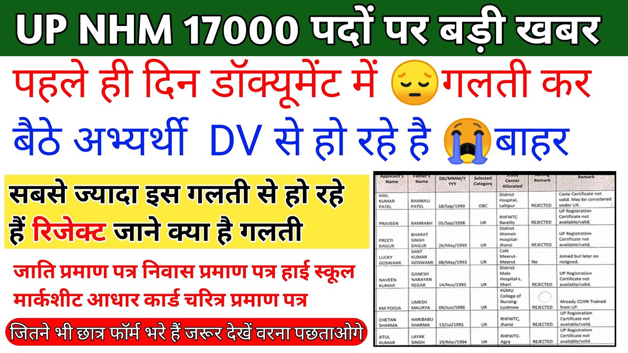 UP NHM 17000 joining letter | up nhm document rejected | up nhm waiting list | up nhm latest news