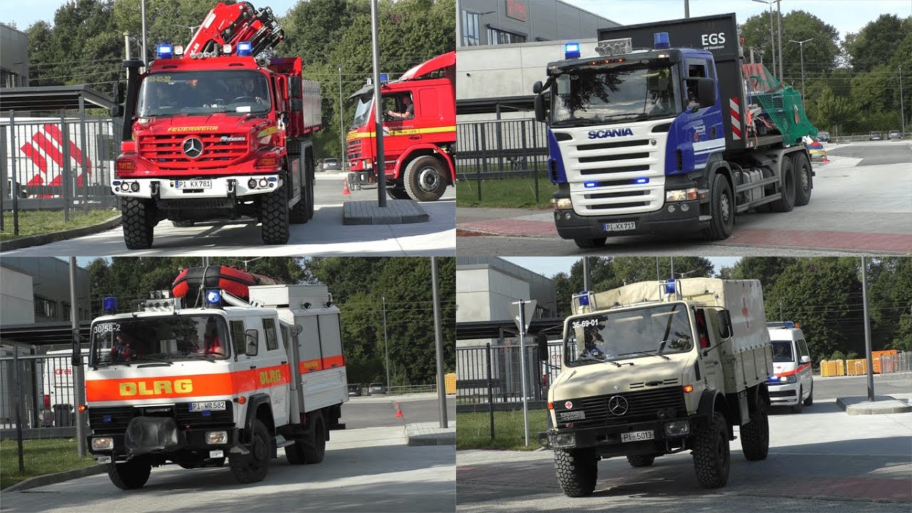 [Unwetterlage über dem Kreis Pinneberg] Einsatzfahrten während Katastrophenschutzübung in Elmshorn