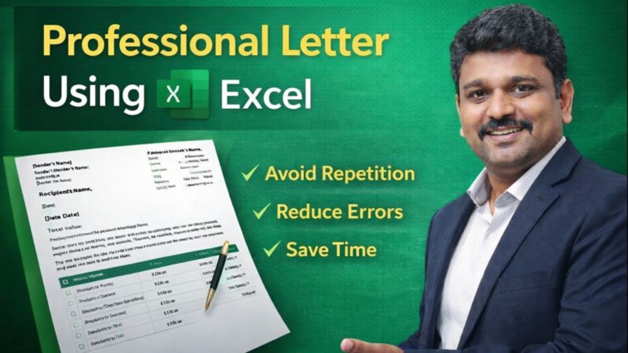 Excel Basics Part 2 | Write a Professional Letter Using Excel | Excel for Beginners