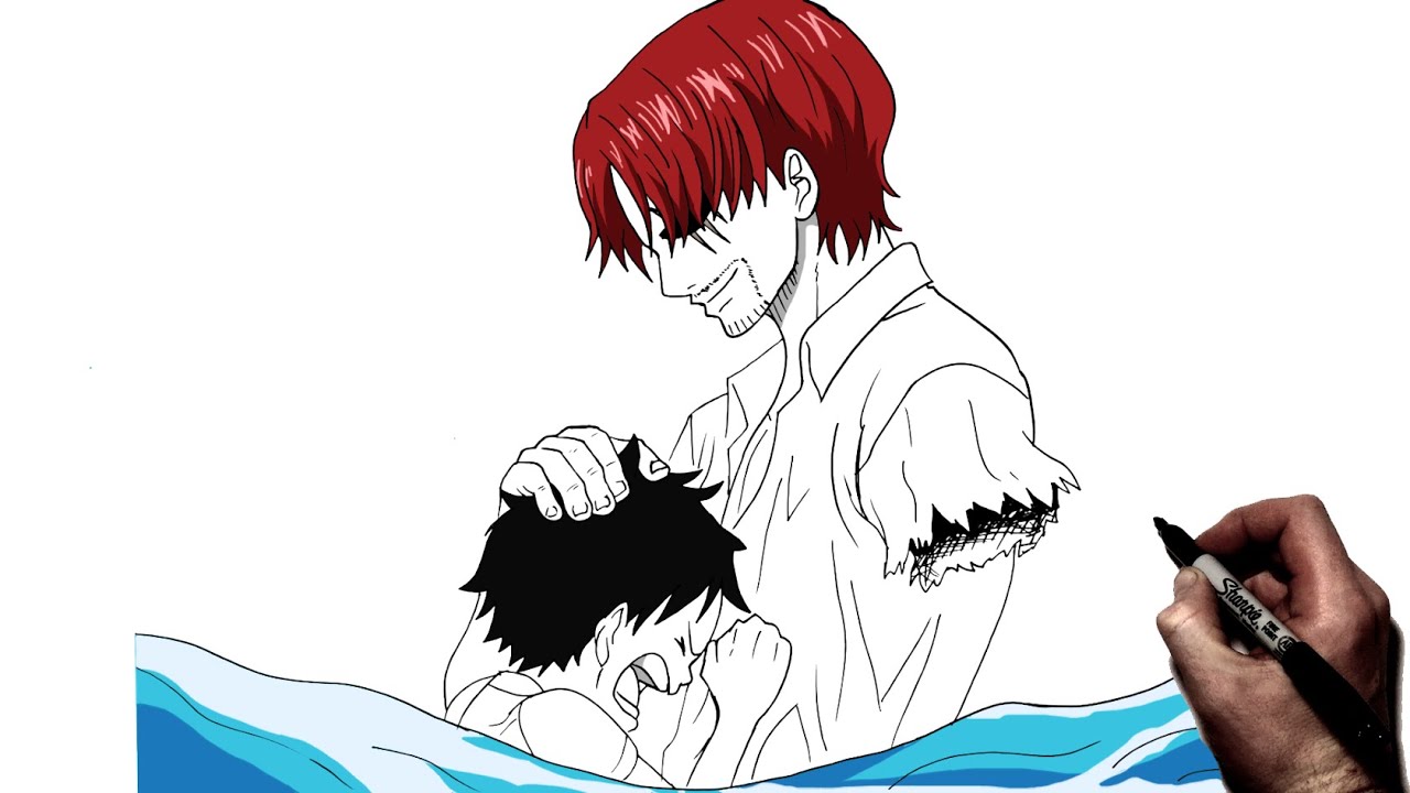 How To Draw Shanks & Luffy | Step By Step | One Piece