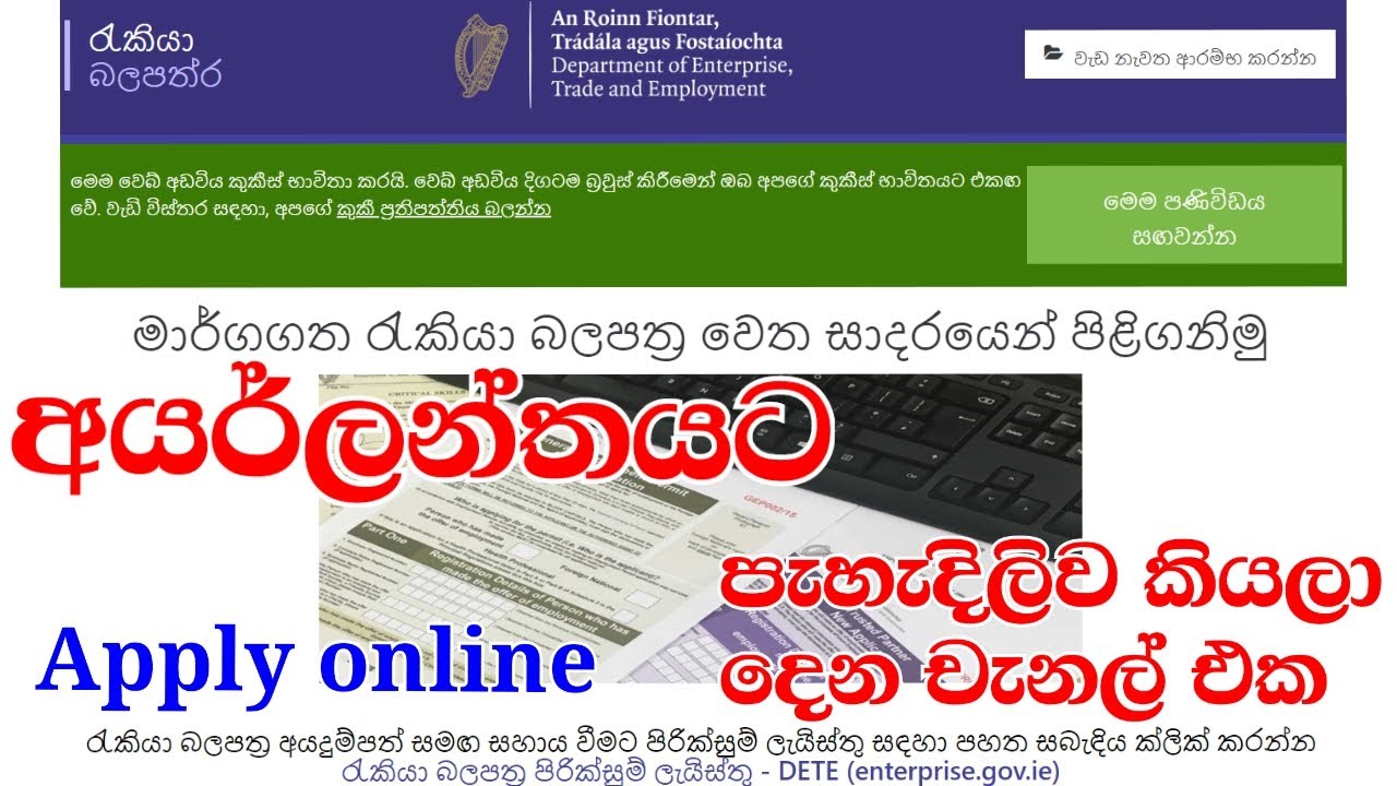 IRELAND IN SINHALA-2024 JOBS-GENERAL EMPLOYMENT PERMIT/ IRELAND APPLY ONLINE@darkside-kurebro9252
