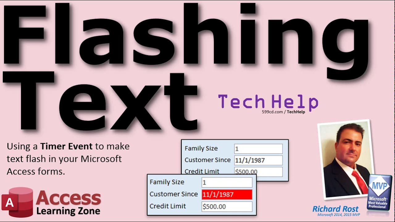 Create Flashing Text in Microsoft Access Forms Using a Timer Event - Blinking Red/White Text Box