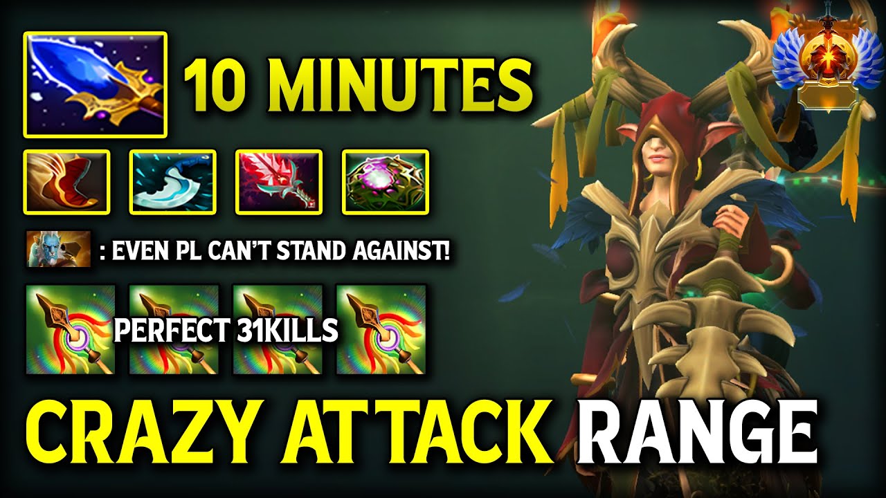 CRAZY ATTACK RANGE MID ENCHANTRESS With 10Mins Aghs Scepter Build Facing Against ARMY GOD PL DotA 2