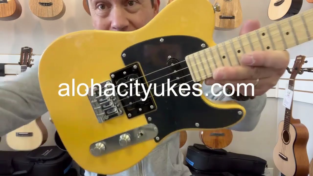 Risa TE432-BB Butterscotch Blonde Telecaster Solid Body Ukulele Demo/Review at Aloha City Ukes