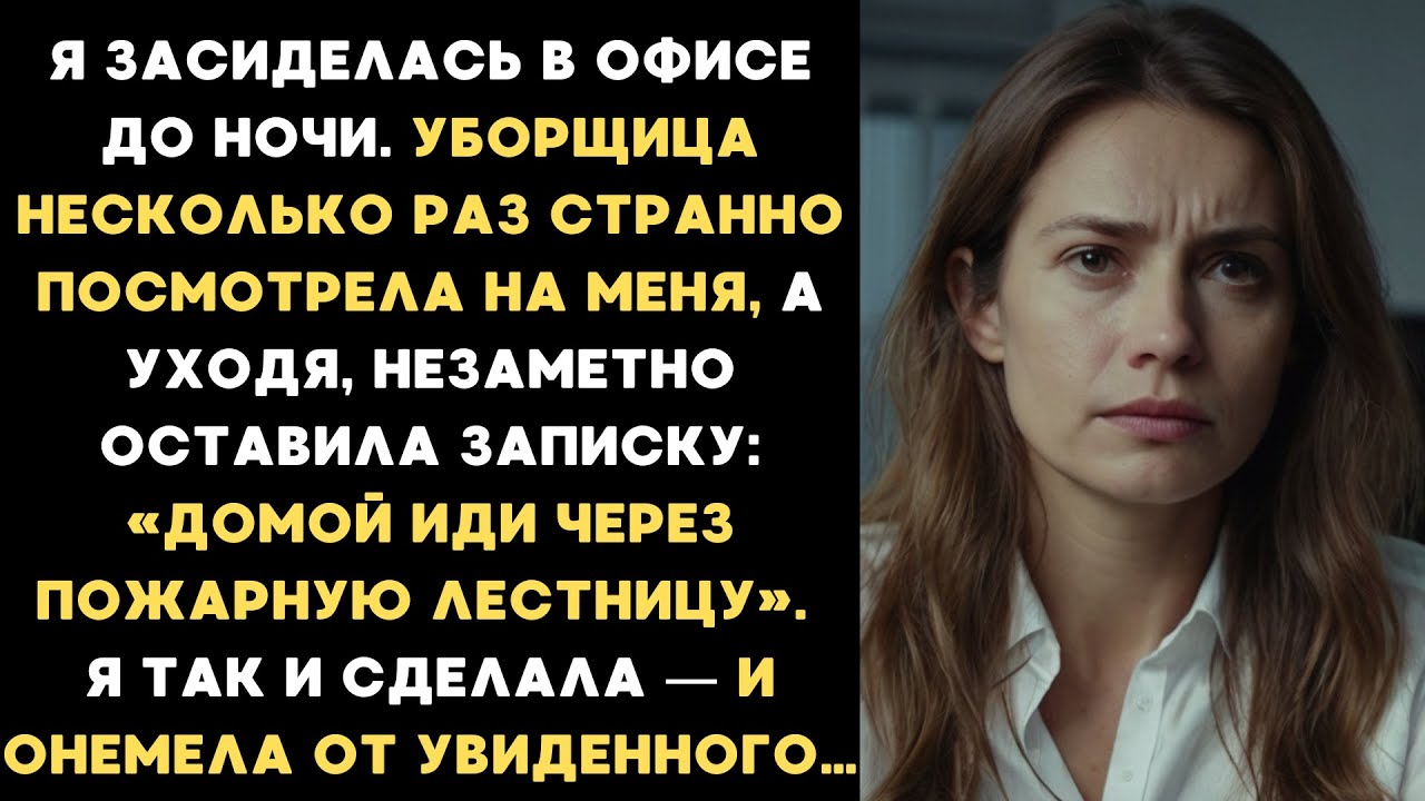 Уборщица незаметно оставила записку: «Домой иди через пожарную лестницу». Я послушалась и онемела...