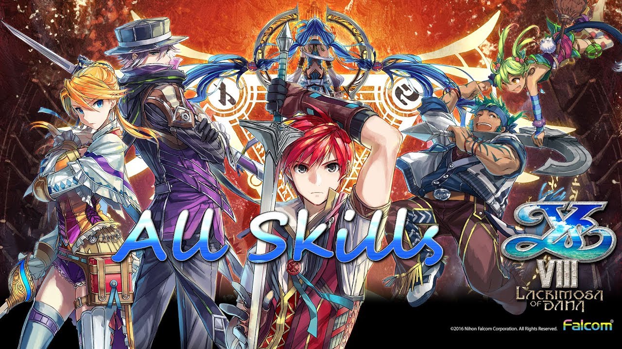 Ys VIII: Lacrimosa of Dana - All Skills