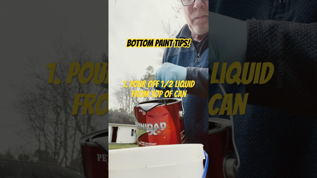Bottom Paint Tips! Tips for mixing antifouling paint with a drill motor. #boats #antifouling