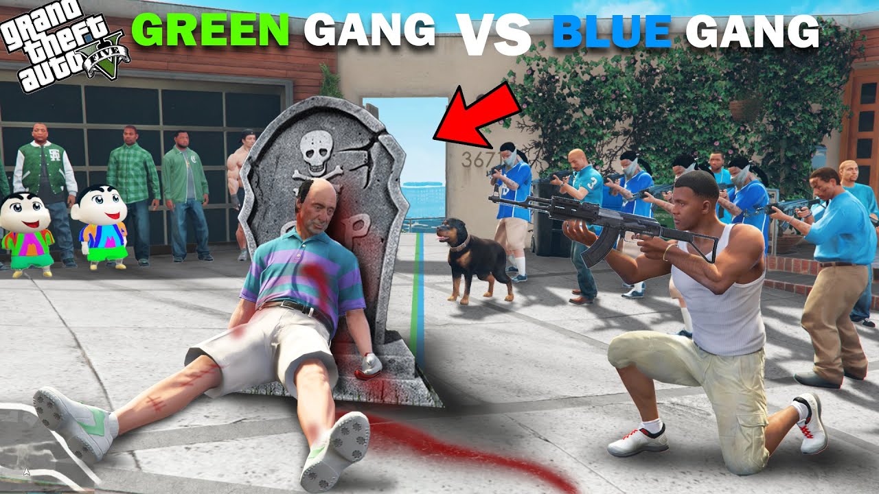 Franklin Blue Gang Take Revenge From Shinchan Green Gang In GTA 5!