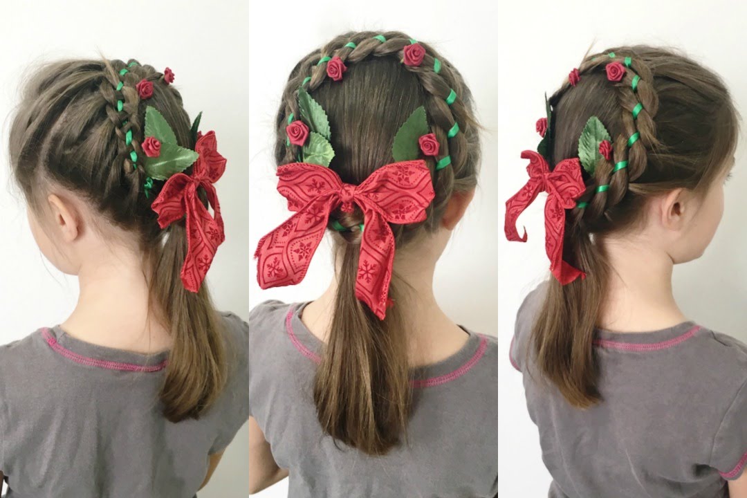 Christmas Wreath Braid Hairstyle | 12 Braids of Christmas |
