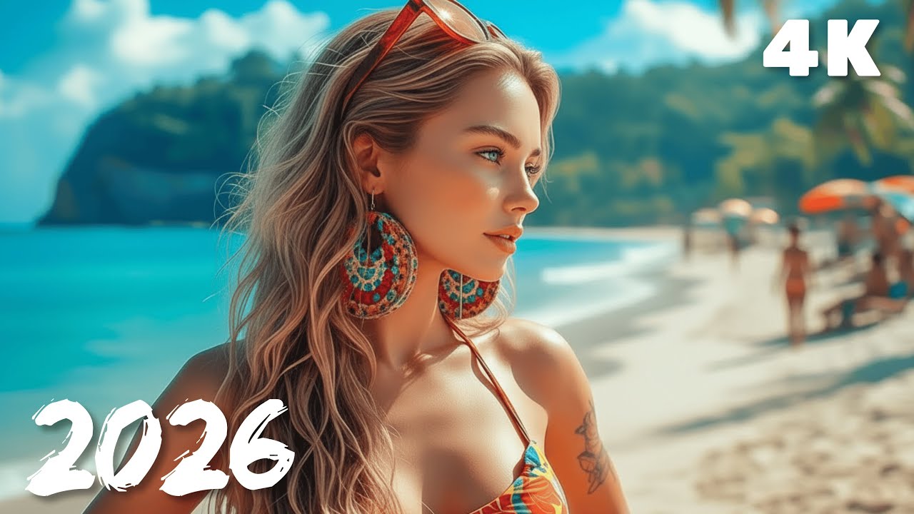 Moon Over Blue Waves 🌙 Chill Summer Tropical Deep House 4K UHD 2026 | Blue Shore Beats