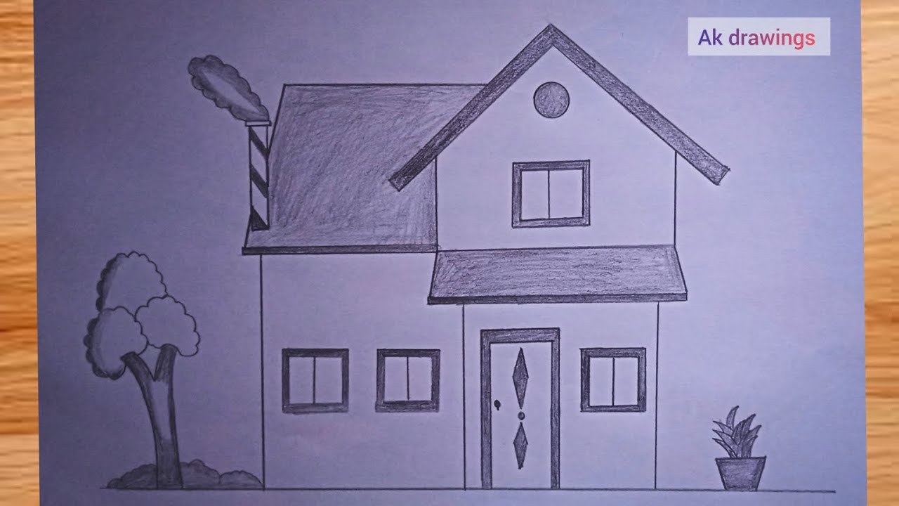 How to draw house | ghar drawing | chitra | cute 