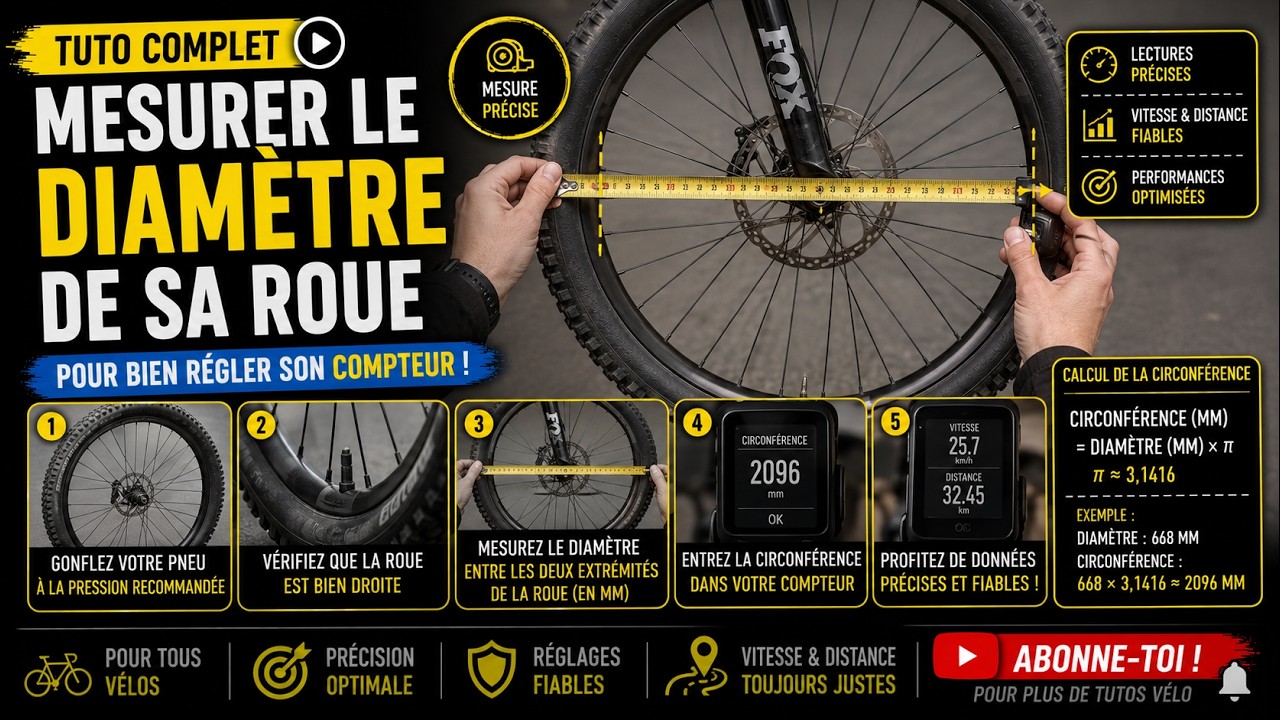 Comment Mesurer le Diamètre de la Roue de Votre Vélo pour Configurer le Compteur.