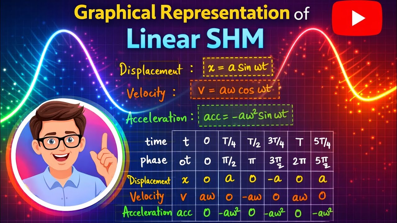 Graphical Representation of Linear SHM | Particle Beginning From Mean Position (part 1/3)