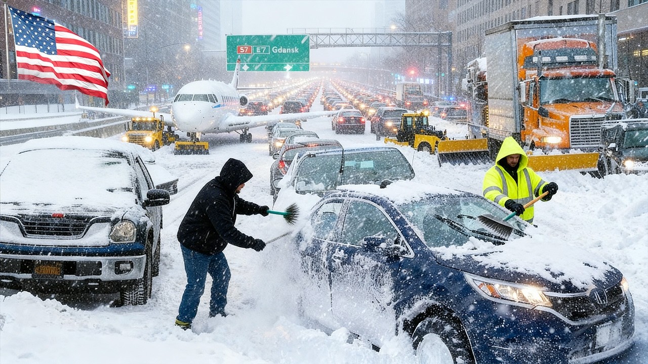 Winter Chaos in New York & New Jersey !❄️ Massive Snowstorm Shuts Roads, Schools & Disrupts Airports