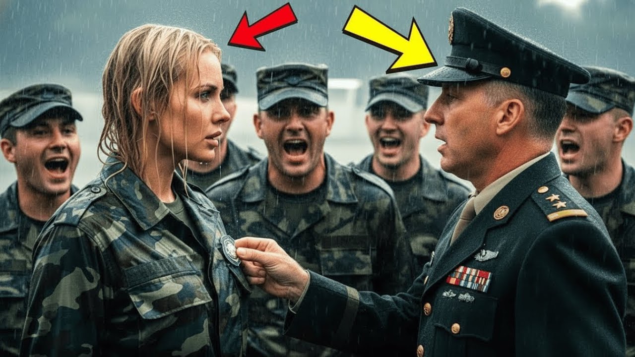 Der General Ignorierte Sie Im Regen, Doch Dann Sah Er Ihr Abzeichen Und Erstarrte