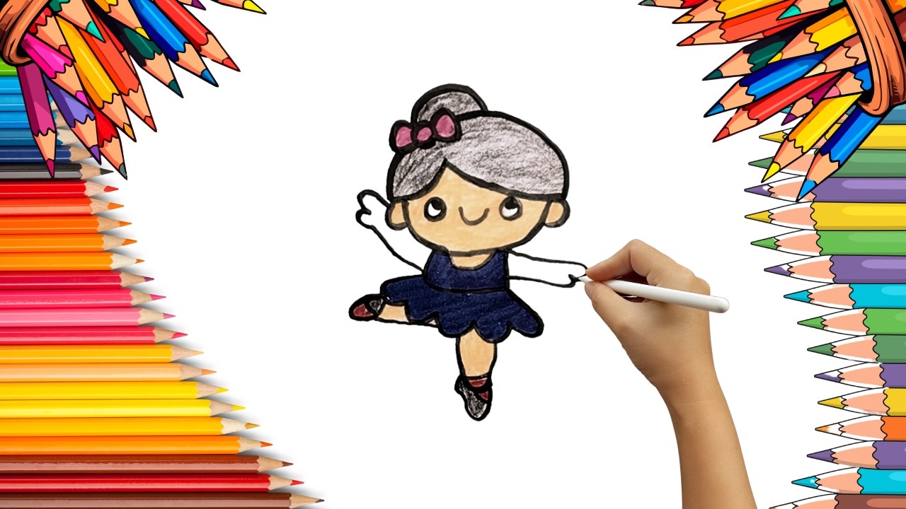 How To Draw cute Cartoon Drawing, Painting & Coloring For Kids and Toddlers_ Child Art 🐋🌈🎨