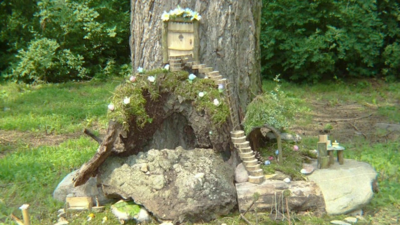 mystery of love by sufjan stevens playing from a fairy house in a forest