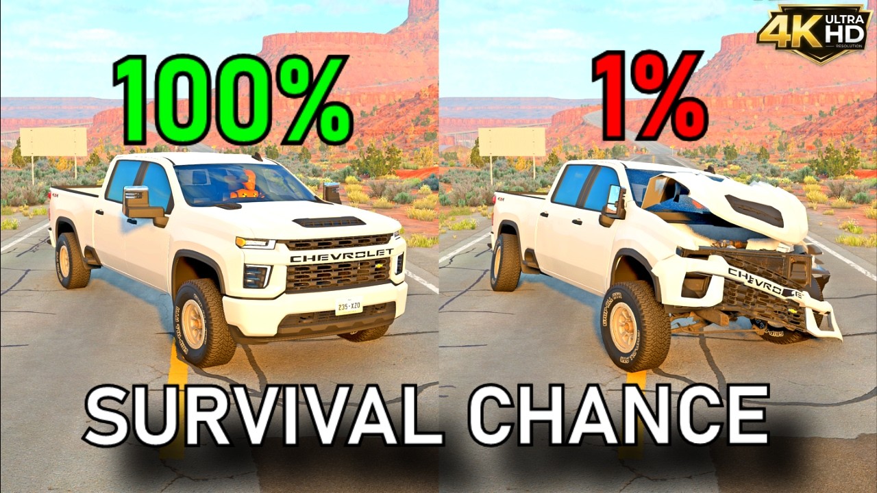 BeamNG.drive Survival Chance (Dummies) &mdash; Brutal High-Speed Crashes #4K №23