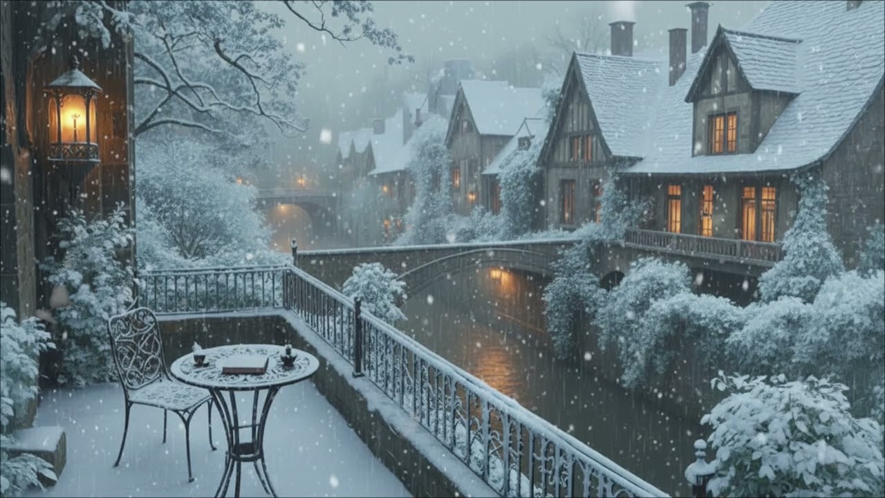 A Book on a Snow Covered Table — A Quiet Winter Night of Thought | Dark Academia Reading Music