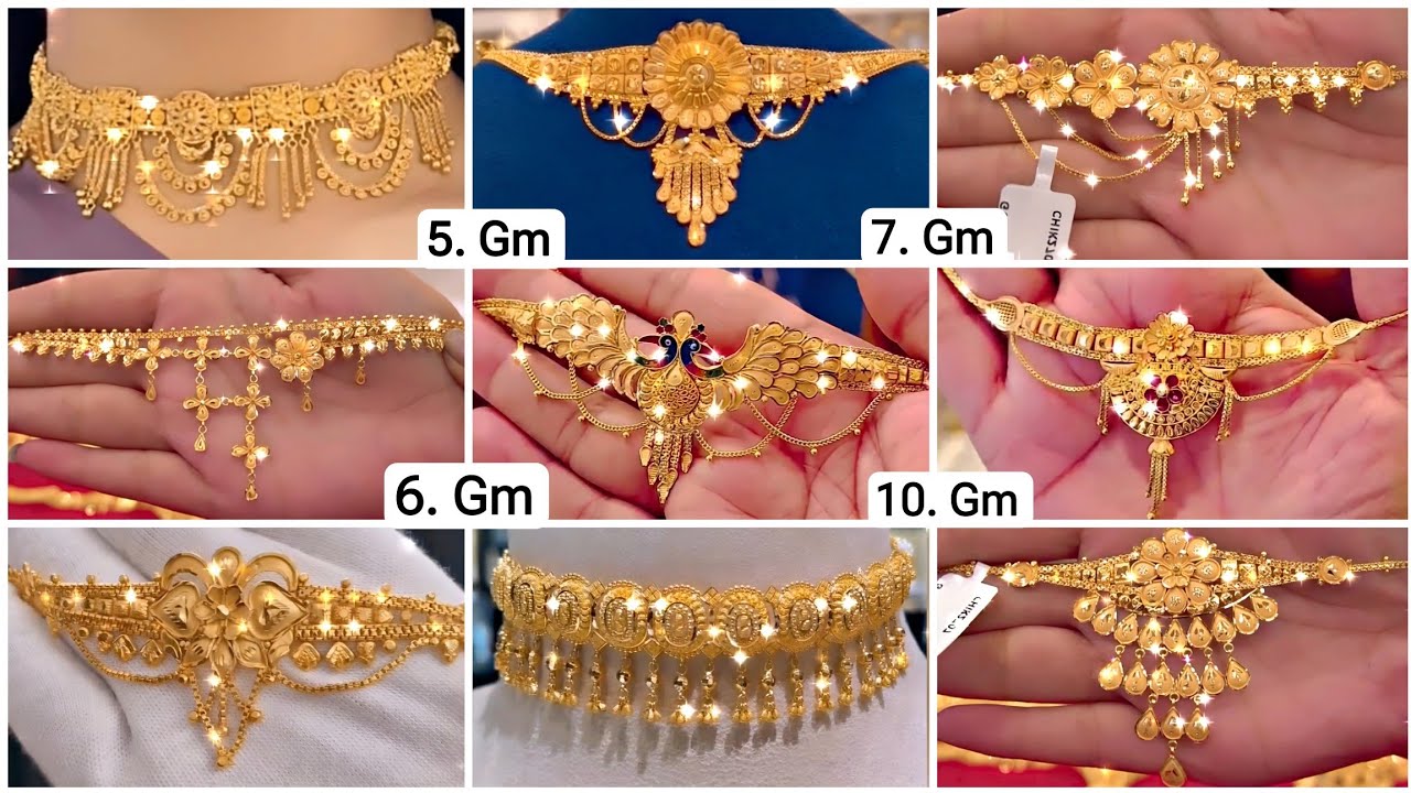#2025 Light Weight Gold Necklace Under 10 Grams| Light Weight Gold Choker Necklace With Price EP #79
