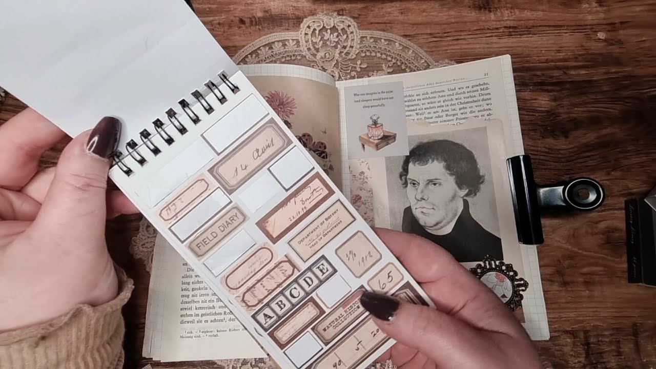 ASMR | Finally Decorating My VINTAGE Journal again 📜 #asmr #journalwithme