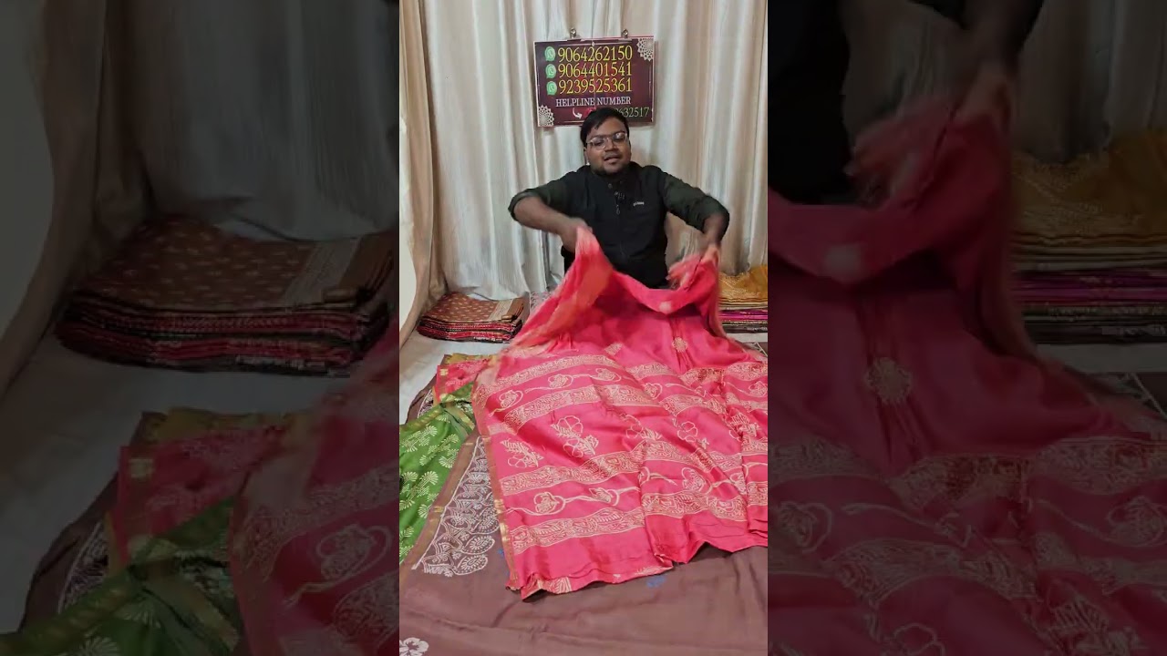 পুরো যেন ধুরন্ধর STYLE 🔥🔥😍Block Print Katan  | Silk BHES | WP- 9064262150