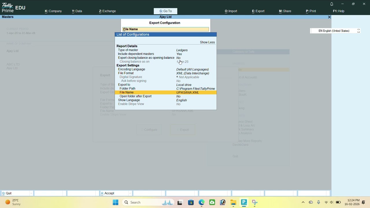 EXPORT & IMPORT TALLY LEDGER FROM ONE COMPANY TO ANOTHER COMPANY